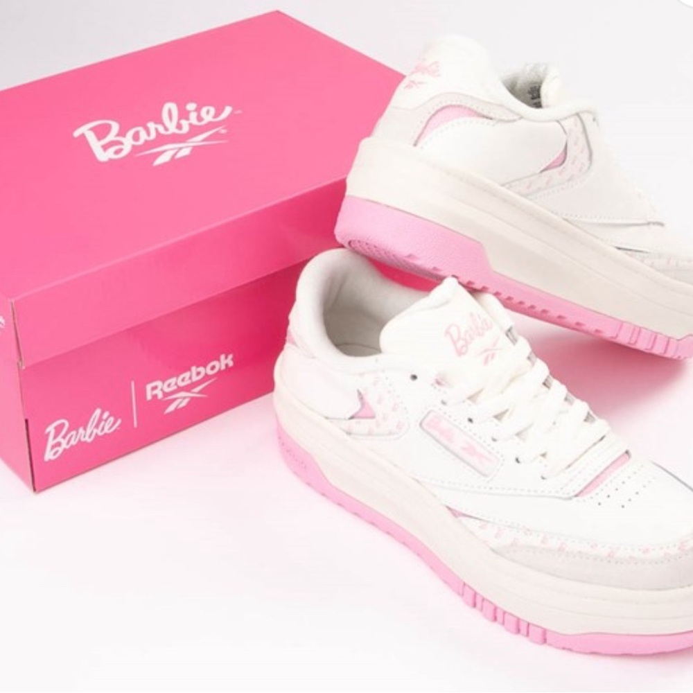 Reebok Women's White and Pink Sneakers